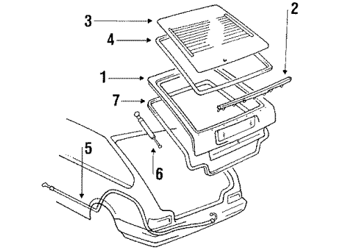 1985 Chevy Nova Lift Gate Lock Cylinder (W/Key) Diagram for 94843602