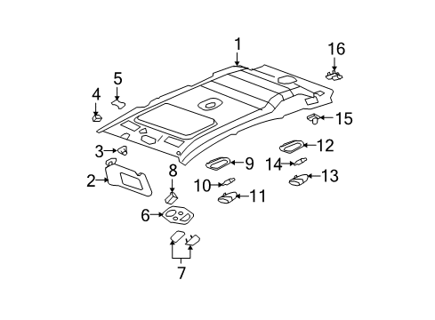 2006 Chevy Equinox Interior Trim - Roof Diagram