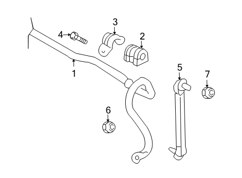 2010 Pontiac G3 Stabilizer Bar & Components - Front Diagram