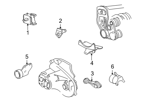 2002 Chevy Cavalier Engine & Trans Mounting Diagram 4 - Thumbnail