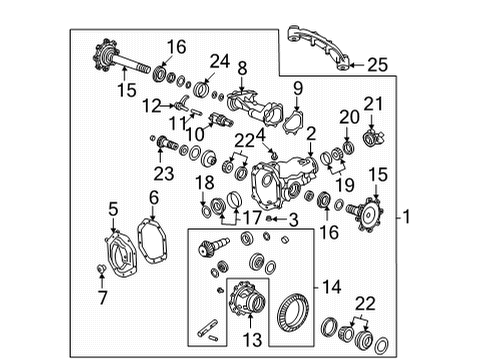 2022 GMC Sierra 2500 HD Carrier & Components - Front Diagram