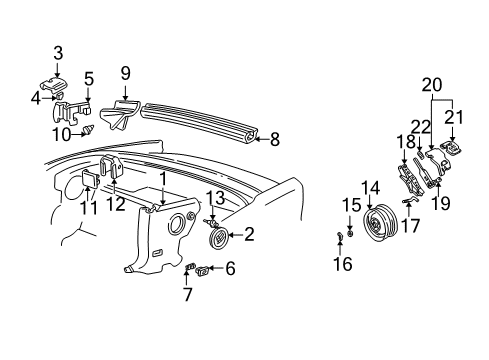 1998 Chevy Camaro Interior Trim - Rear Body Diagram 1 - Thumbnail