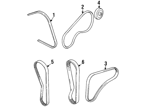 1998 Chevy Metro Belt,A/C Compressor Diagram for 30014091