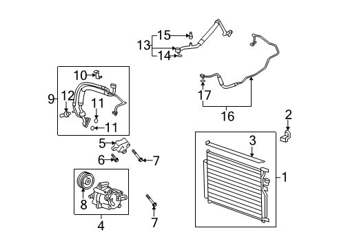 2009 Saturn Vue A/C Condenser, Compressor & Lines Diagram 3 - Thumbnail