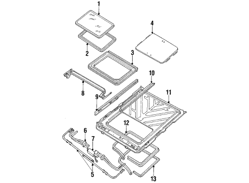 1987 Buick Riviera Sunroof, Body Diagram