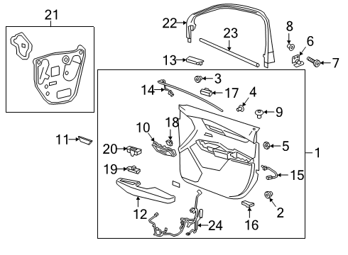 2021 Cadillac XT6 Switch Assembly, Front Seat Adjuster Diagram for 23459294