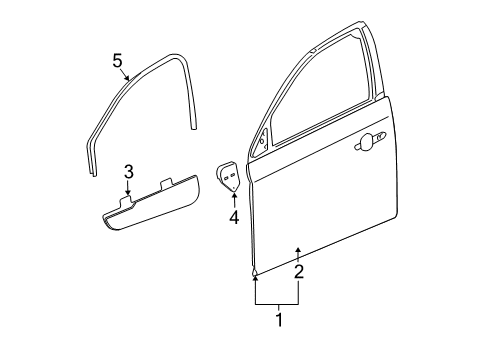 2009 Buick Lucerne Panel, Front Side Door Outer Diagram for 15901333