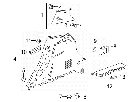 2022 Chevy Spark Shade Assembly, Luggage *Black Diagram for 95416295