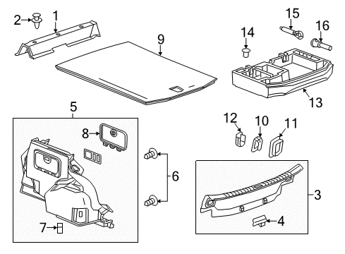 2018 Cadillac CTS Interior Trim - Rear Body Diagram 2 - Thumbnail