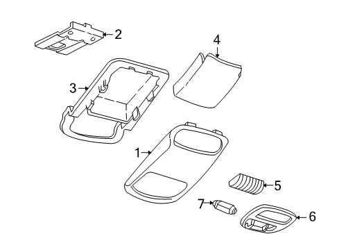 2000 Chevy Venture Console, Roof <Use 1C3J*Light Opel Gray Diagram for 10416698