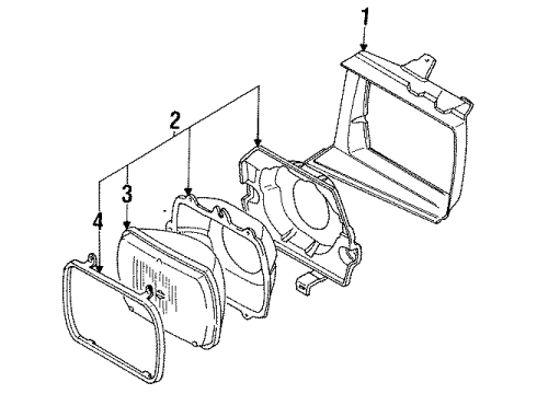 1985 Chevy Spectrum Headlamp Capsule Assembly Diagram for 94109143