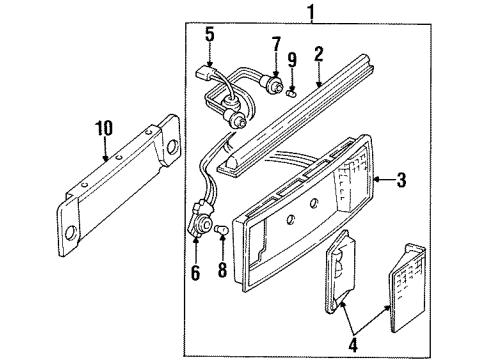 1998 Cadillac Eldorado Backup & License Lamps Diagram