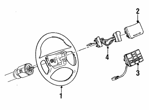 1988 Pontiac Bonneville Steering Column, Steering Wheel Diagram 5 - Thumbnail