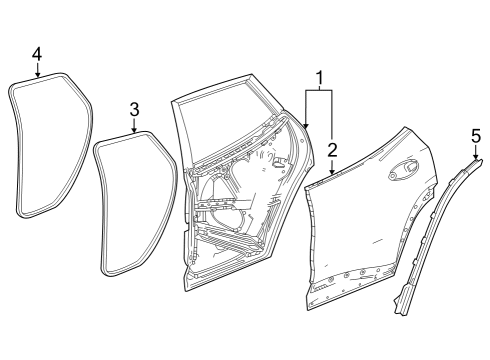 2024 Chevy Trax WEATHERSTRIP ASM-RR S/D (DR SI) Diagram for 42847967