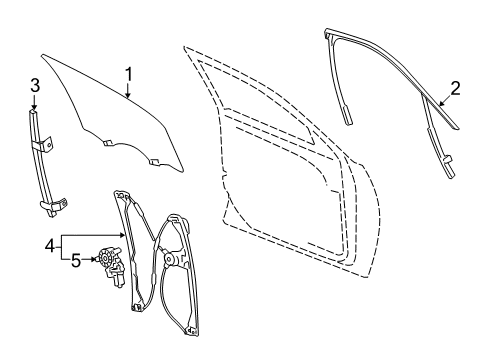 2017 Buick LaCrosse Retainer, Front Side Door Window Channel Diagram for 26687466