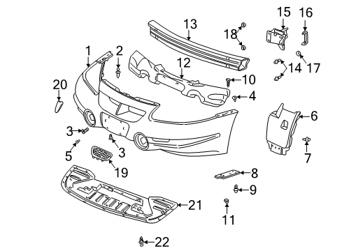 2000 Pontiac Bonneville Grille, Radiator Diagram for 25649509