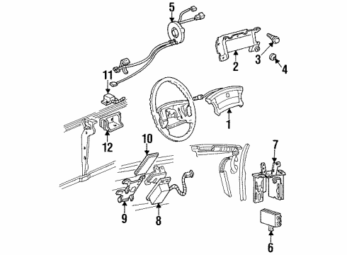 1994 Buick LeSabre Sensor Assembly, Inflator Restraint Arming Diagram for 16168879