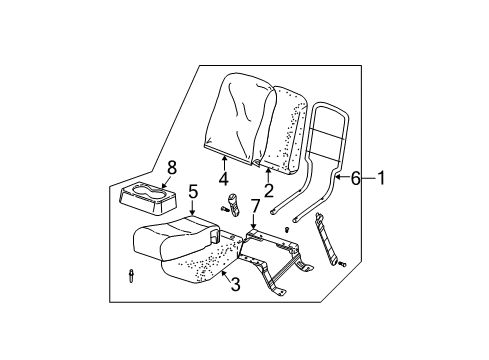 2006 Chevy Silverado 1500 Cover Asm,Front Center Seat Cushion *Neutral Diagram for 19260493