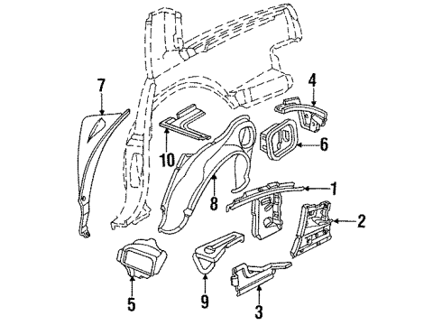 1989 Cadillac Seville Hinge Assembly, Fuel Tank Filler Door Diagram for 20638324