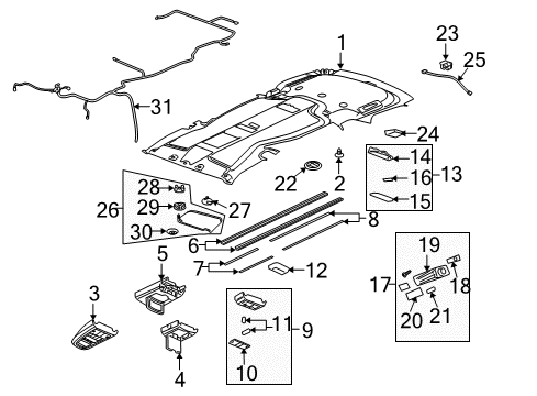 2005 Pontiac Montana Sunshade Asm *Light Cashmere Diagram for 15874434