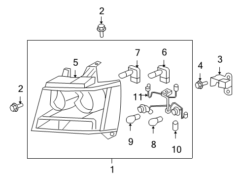 2010 Chevy Tahoe Headlamps, Electrical Diagram 1 - Thumbnail