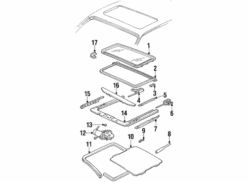 1989 Oldsmobile 98 Actr Assembly, S/Roof Sliding Diagram for 1644318