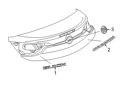 2016 Buick Cascada Exterior Trim - Trunk Lid Diagram