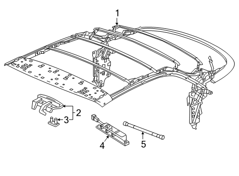 2019 Buick Cascada Striker Assembly, Folding Top Front Latch (Lh) Diagram for 13369075