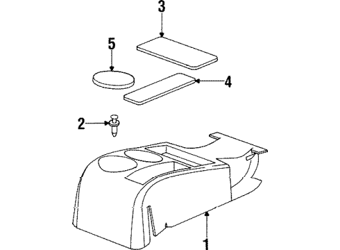 1997 Saturn SC1 Front Console, Rear Console Diagram