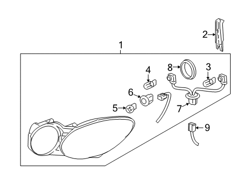 2009 Buick LaCrosse Capsule/Headlamp/Fog Lamp Headlamp Diagram for 25942064