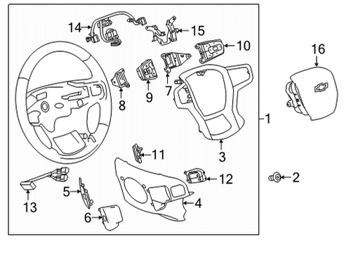 2022 Chevy Silverado 3500 HD Wheel Assembly, Strg *Black Diagram for 84946350