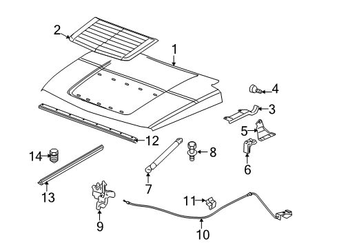 2006 Hummer H3 Cable Assembly, Hood Primary Latch Release *Black Diagram for 25854190