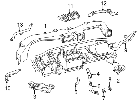 1997 Chevy Corvette Duct, Floor Rear Air Outlet Diagram for 10282843