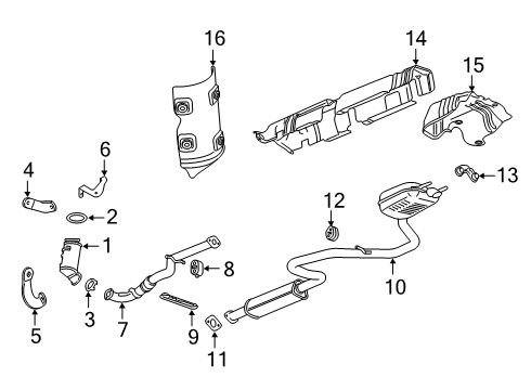 2019 Buick LaCrosse Exhaust Front Pipe Assembly Diagram for 84325056