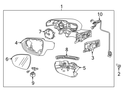 2022 Chevy Bolt EV Cover, O/S Rr View Mir Hsg Lwr Diagram for 42737554