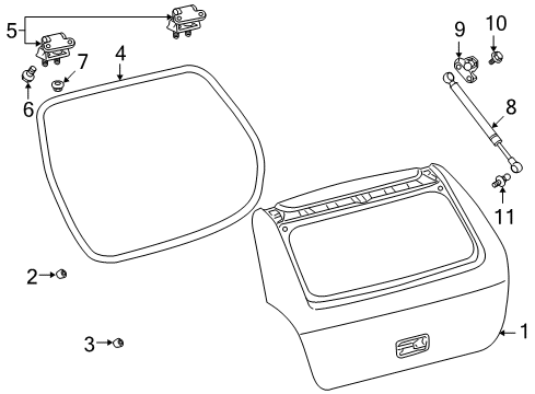 2009 Pontiac Vibe Nut,Lift Gate Hinge(Body Side) Diagram for 19184182