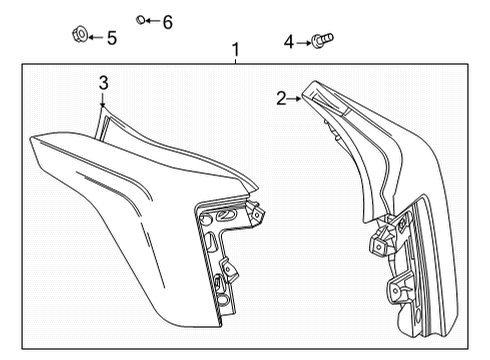 2020 Cadillac CT5 Tail Lamps Diagram 1 - Thumbnail