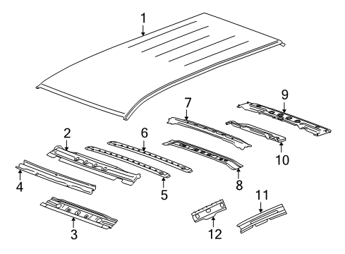 2013 GMC Terrain Rail Asm,Roof Inner Side Diagram for 20908789