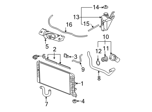 2009 Chevy Impala Radiator & Components Diagram 2 - Thumbnail