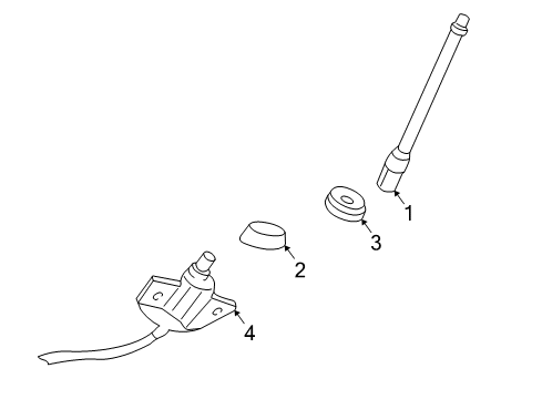 2004 Pontiac Montana Base Assembly, Radio Antenna (W/Coaxial Cable) *Mathdrd1 Diagram for 10320300