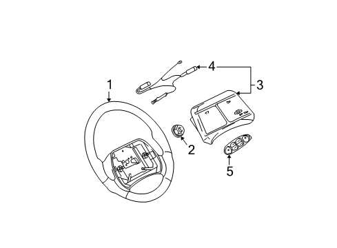 1996 Pontiac Sunfire Steering Column, Steering Wheel & Trim Diagram 2 - Thumbnail