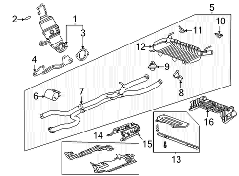 2021 Cadillac CT5 W/UP 3Way Catalytic Convertor Assembly Diagram for 12708846