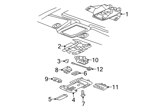 2007 Cadillac DTS Plate Assembly, Rear Roof Closeout *Cashmere Diagram for 15291510