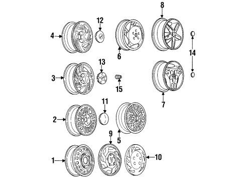 1992 Pontiac Bonneville Wheel Rim Kit, 16X7 Diagram for 12351271