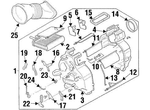 2000 Chevy Metro Core Diagram for 96060860