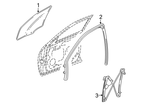 2004 Cadillac SRX Front Door Diagram