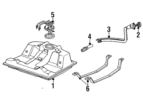 1992 Pontiac Grand Prix Fuel System Components, Fuel Delivery Diagram