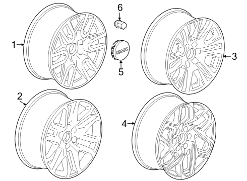 2023 GMC Sierra 1500 Wheel Rim, Frt & Rr Diagram for 84570310