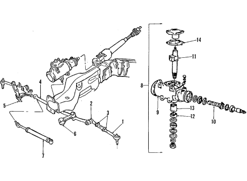 1984 Cadillac Eldorado P/S Pump & Hoses, Steering Gear & Linkage Diagram 1 - Thumbnail