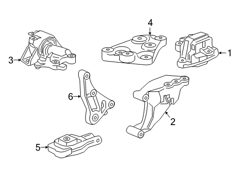 2017 Buick Encore Engine & Trans Mounting Diagram 1 - Thumbnail